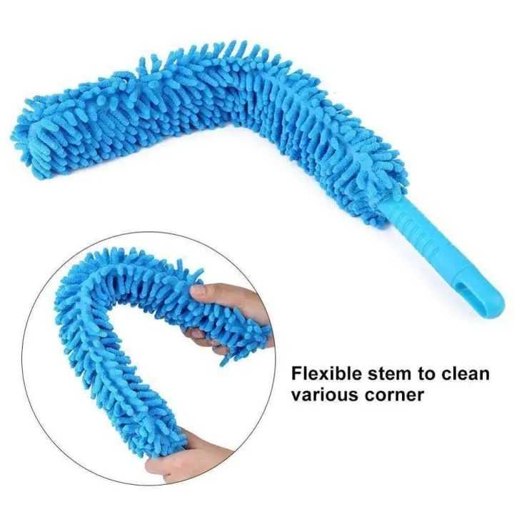 Microfiber Fan Cleaning Duster Steel Body Flexible Fan mop for Quick and Easy Cleaning of Home, Kitchen, Car, Ceiling, and Fan Dusting Office Fan Cleaning Brush with Long Rod