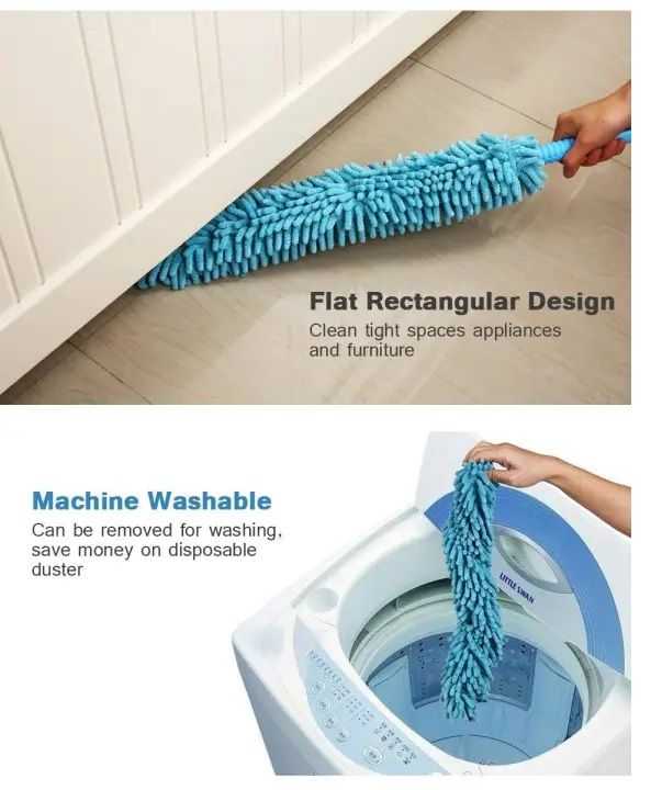Microfiber Fan Cleaning Duster Steel Body Flexible Fan mop for Quick and Easy Cleaning of Home, Kitchen, Car, Ceiling, and Fan Dusting Office Fan Cleaning Brush with Long Rod