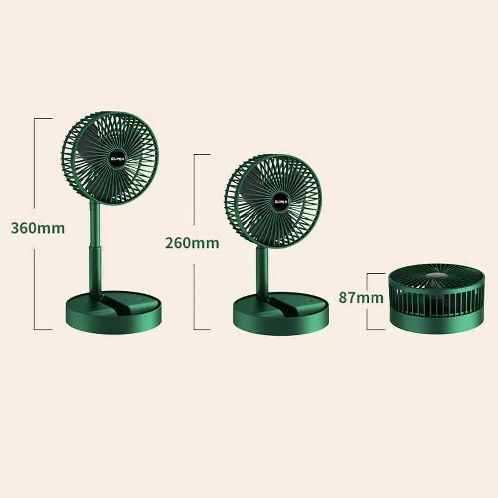 3 Speed Big size Rechargeable Mini Folding Telescopic Fan USB Rechargeable