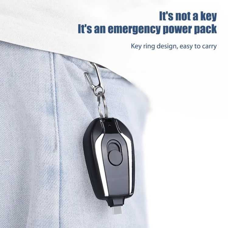 Iphone Keychain Phone Charger Emergency Power Banks Retractable Plug Power Fast Charging